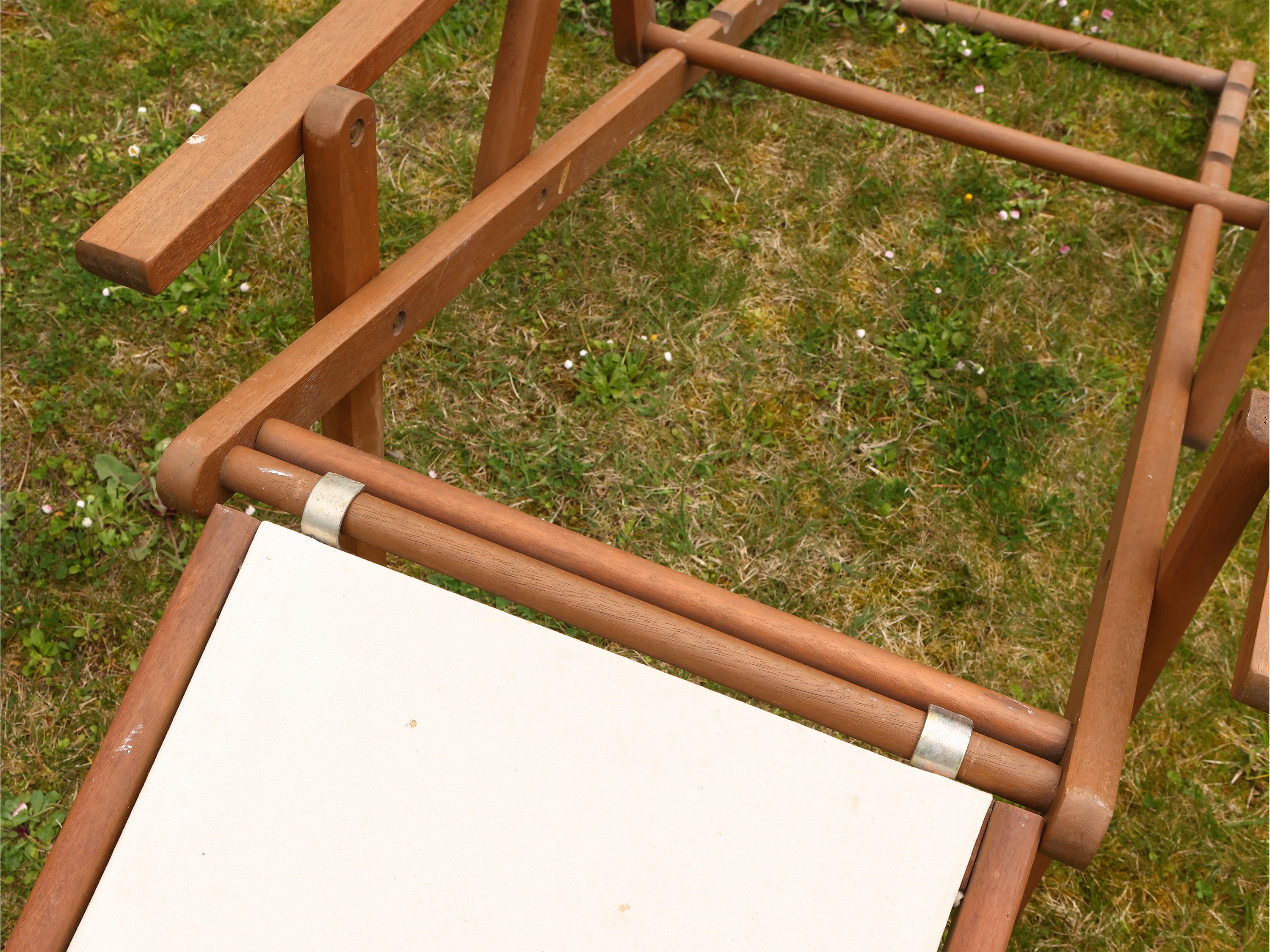 Serie di Cinque Poltrone Regista da Giardino in Legno