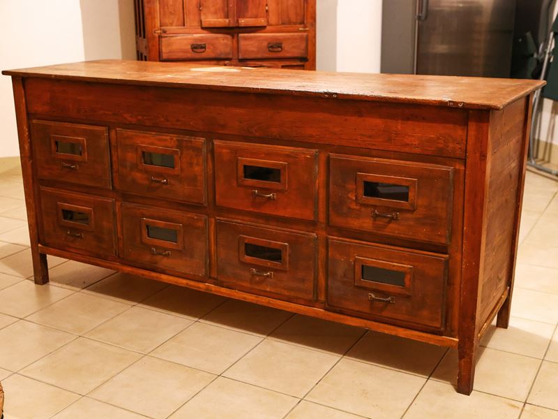 Grande Credenza Rustica da Centro in Legno Tenero