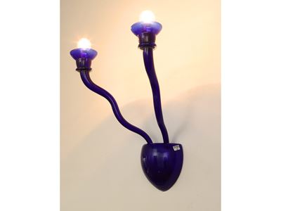Applique in Vetro Soffiato Blu, Giuseppe Righetto per Artemide