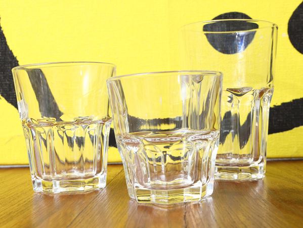 Set di bicchieri da osteria in vetro spesso