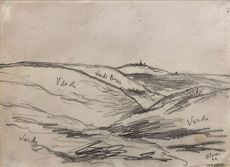 Ottone Rosai - Paesaggio (chiesanova) 1942