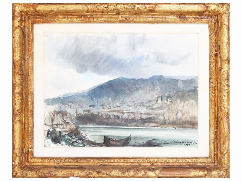 Luciano Guarnieri - Paesaggio sul Fiume 1968