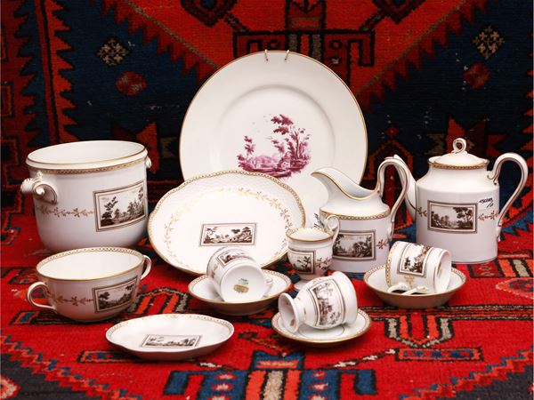Assortment of porcelain objects, Fiesole series, Richard Ginori