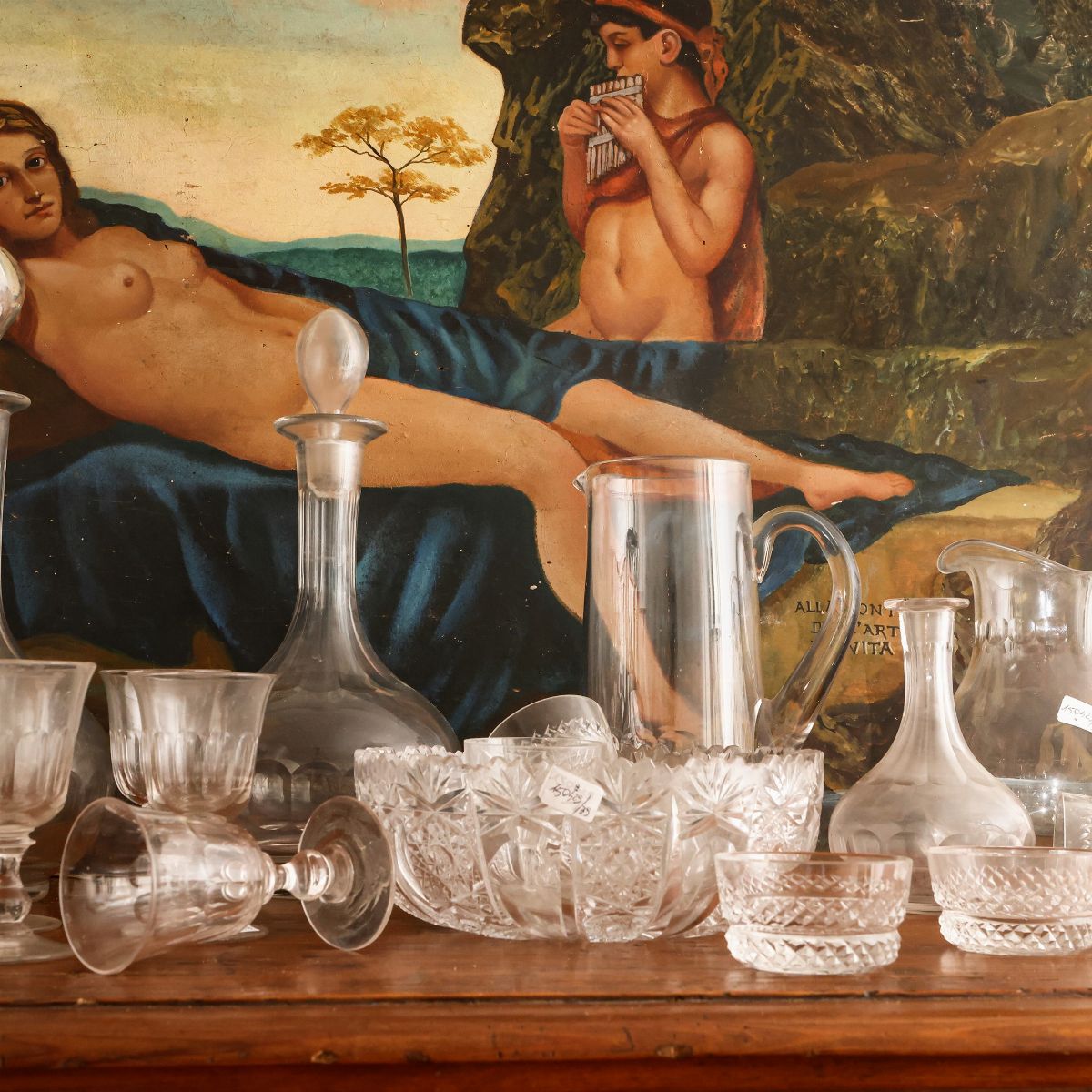 Assortimento di Accessori in Cristallo D'epoca