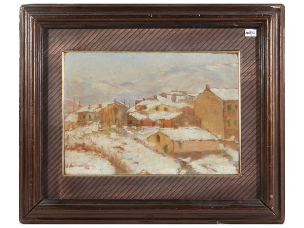 Snowy landscape  (20th century)  - Auction The classic house. Timeless style - Maison Bibelot - Casa d'Aste Firenze - Milano