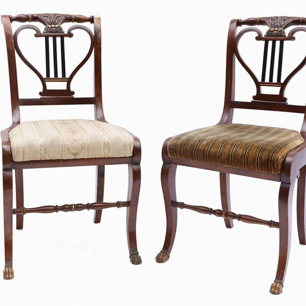 Set of six cherry wood chairs
