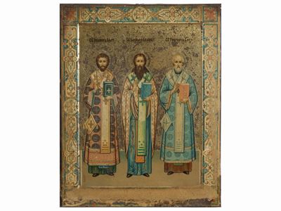 Due Icone Raffiguranti Madonna con Bambino e Santi