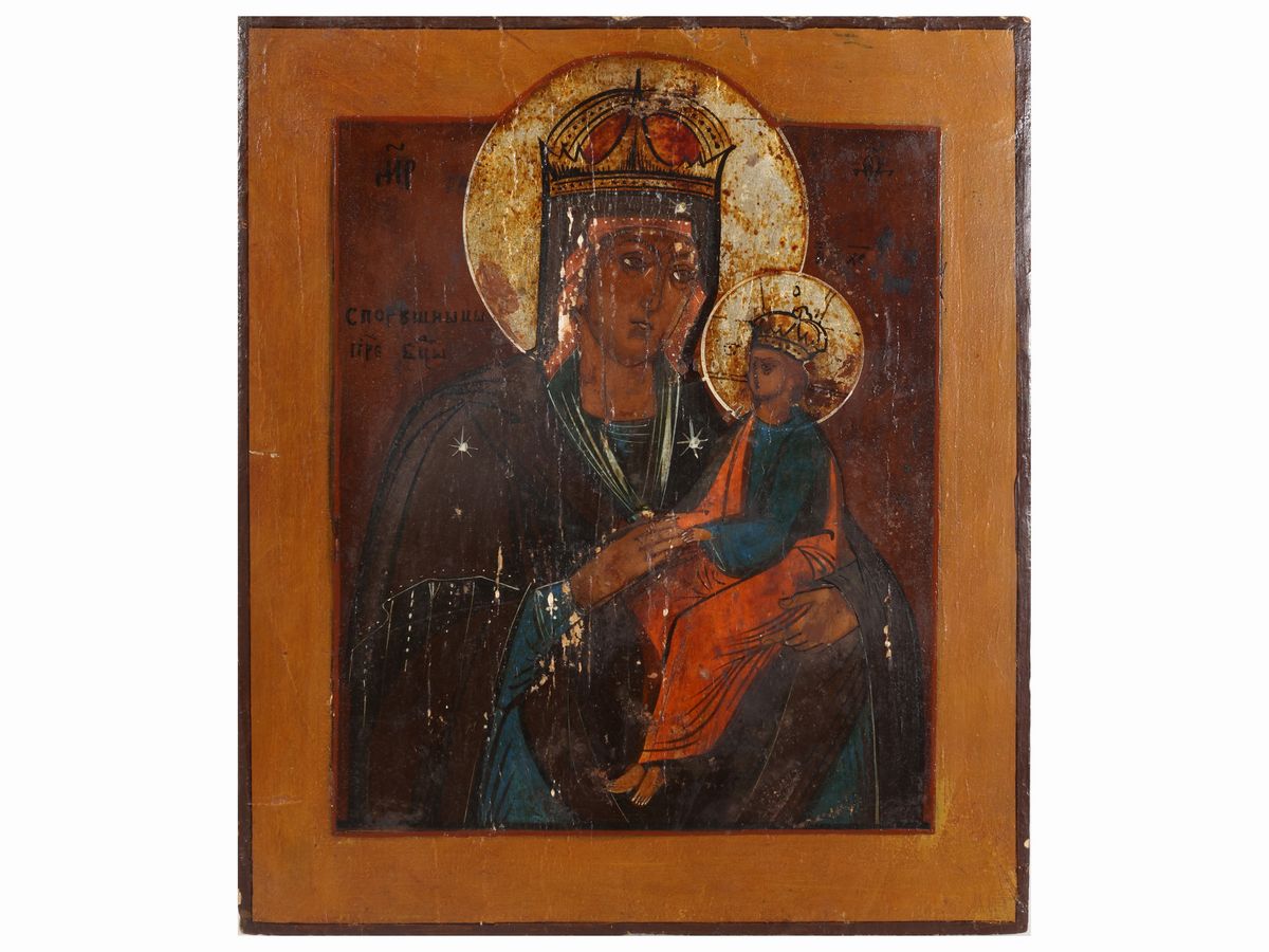 Due Icone Raffiguranti Madonna con Bambino e Santi