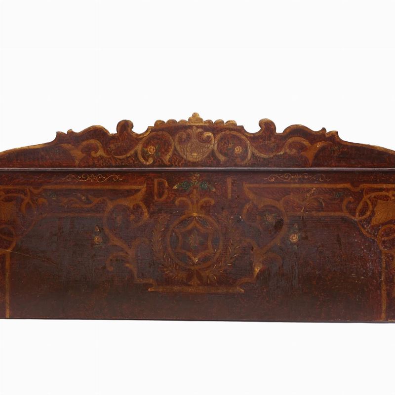 Testiera per Letto Matrimoniale in Legno Laccato e Dipinto