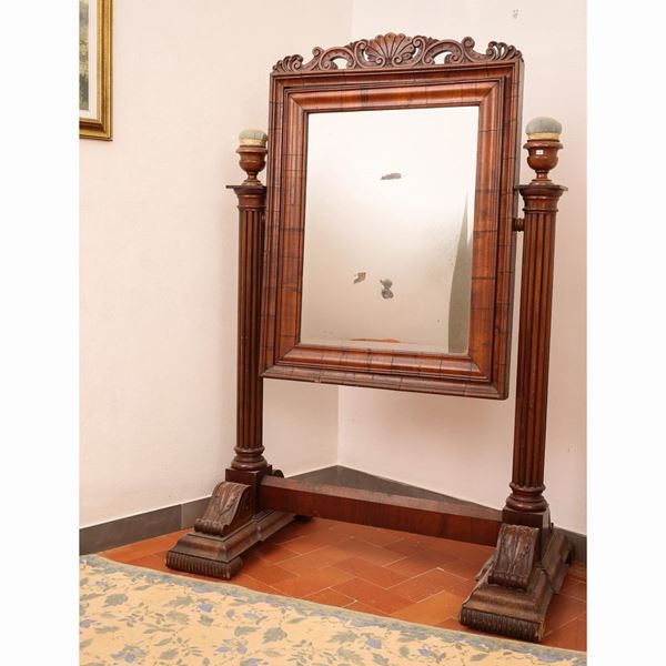 Psyche mirror in walnut