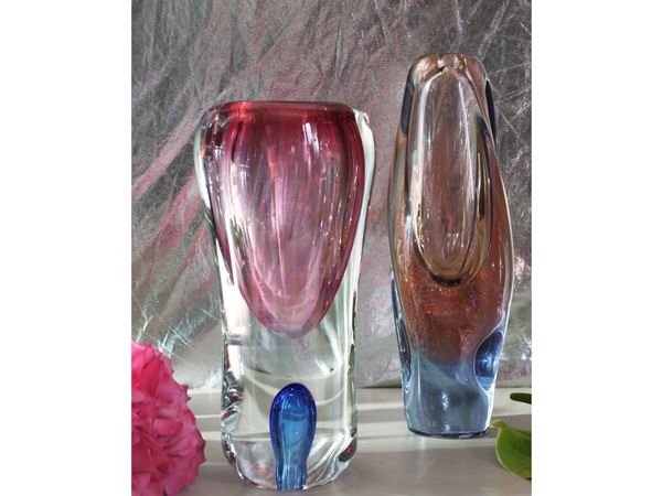 Two submerged glass vases  - Auction The classic house. Timeless style - Maison Bibelot - Casa d'Aste Firenze - Milano