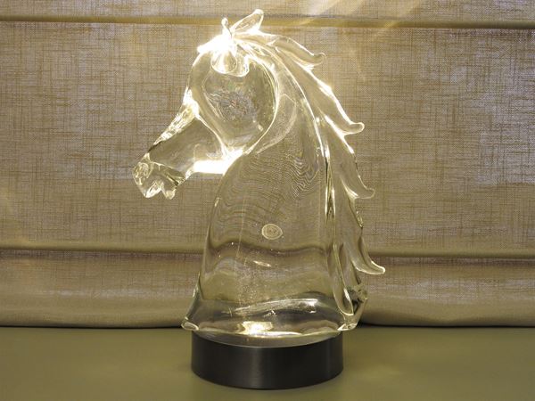 Horse head in blown crystal, Vilca
