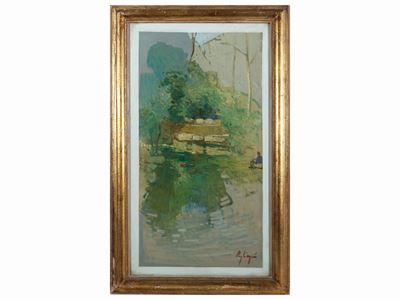 Paesaggio Lacustre con Figura