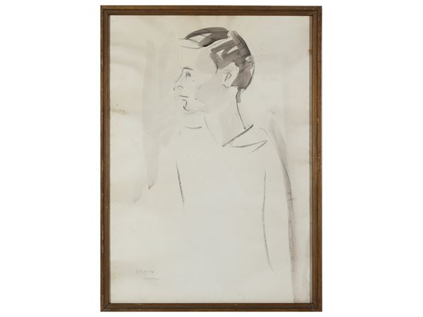 Enzo Pregno : Male portrait  - Auction The classic house. Timeless style - Maison Bibelot - Casa d'Aste Firenze - Milano
