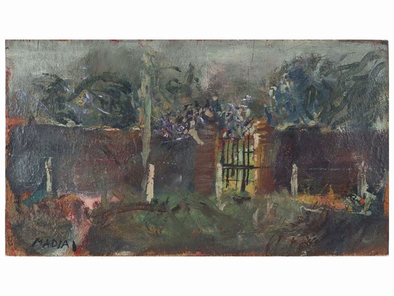 Mario Madiai - Scorcio di Paesaggio con Cancello