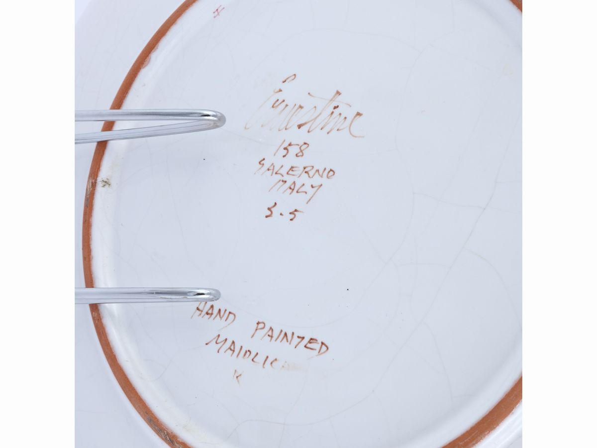 Coppia di Piatti da Parata in Terracotta Invetrtiata, Ernestine Salerno, 1952