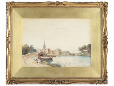 Scorcio di Paese con Ponte 1889