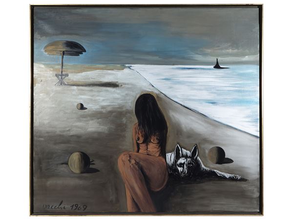 Sergio Vacchi - La spiaggia della venere nera 1969