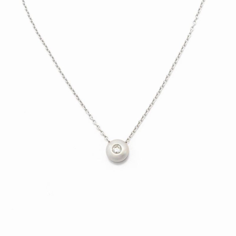Collana Punto Luce in Oro Bianco con Diamante