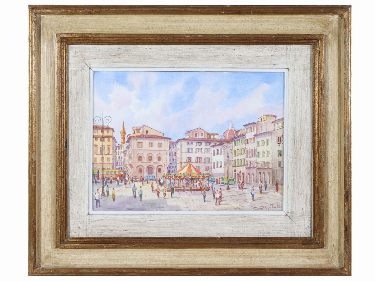 Giovanni Ospitali - Veduta di Ponte a Santa Trinita - Scorcio Fiorentino