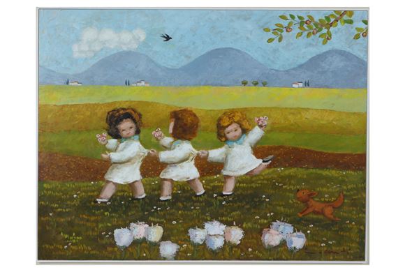 Mario Innocenti - Girls in a Meadow