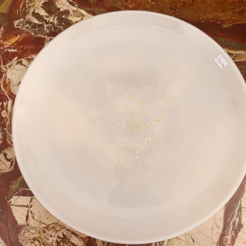 Piatto in Vetro Lattimo di Murano, Barovier e Toso