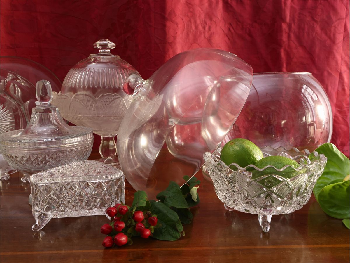 Assortimento di Accessori per la Tavola in Vetro e Cristallo