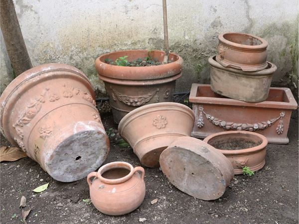 Assortment of garden pots