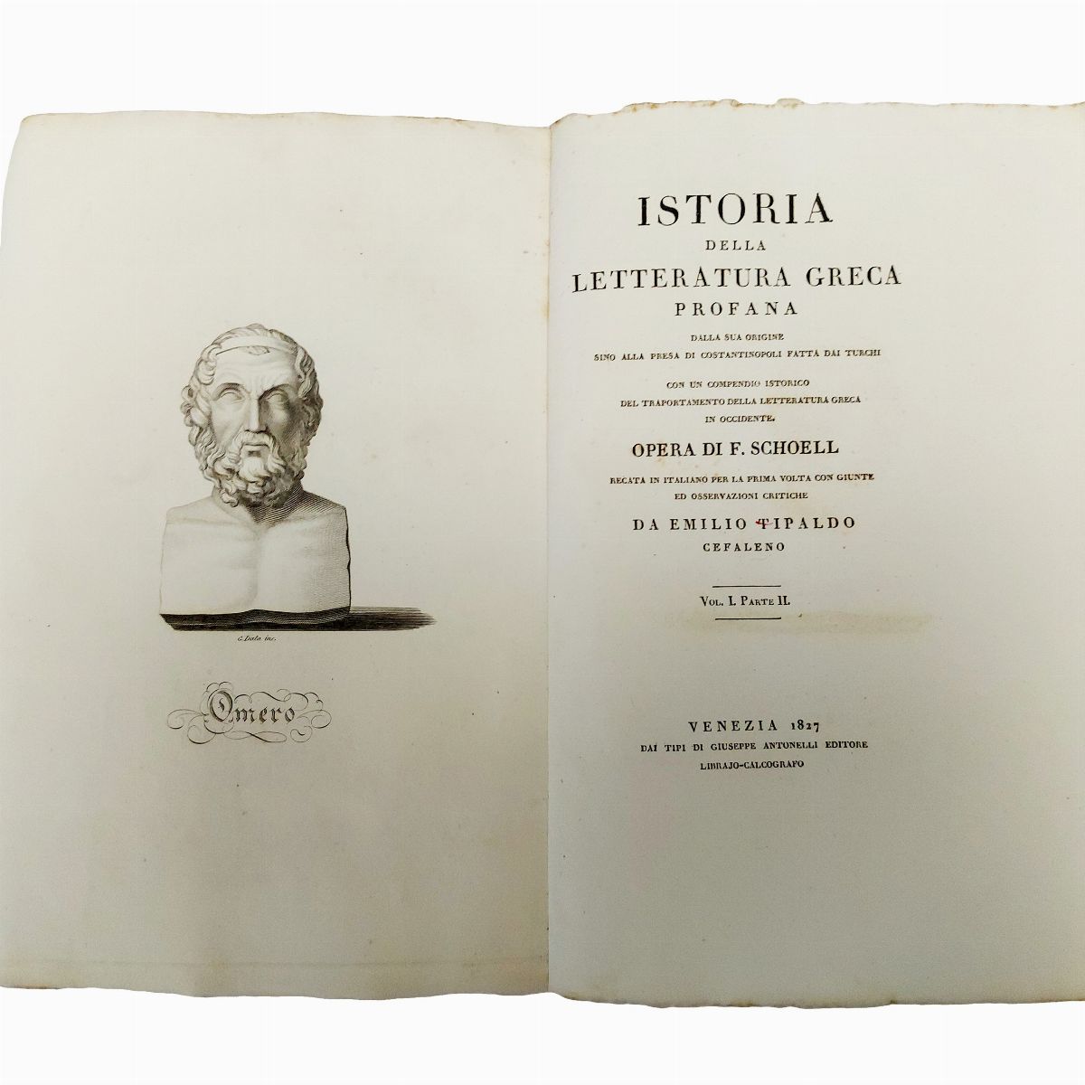 Friedrich Schoell - Istoria della Letteratura Greca Profana dalla Sua Origine Sino alla Presa di ...
