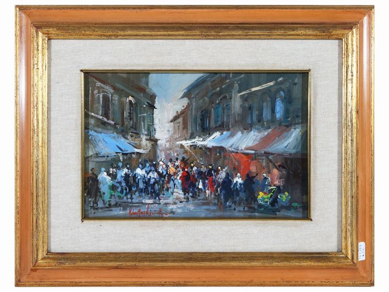 Norberto Martini - Mercatino - Acorcio di Piazza con Personaggi