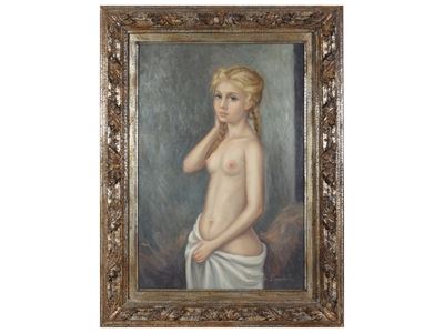 Nudo di adolescente, olio su tela, 1972
