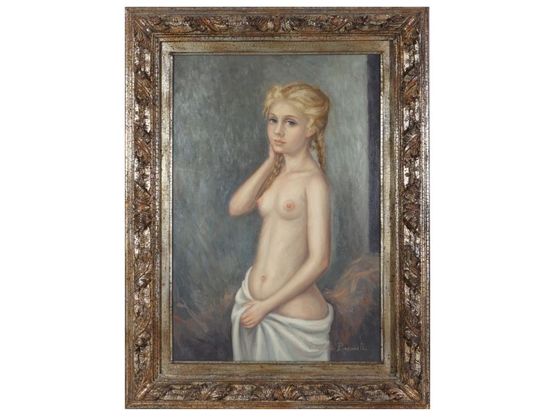 Leonardo Pizzanelli - Nudo di adolescente, olio su tela, 1972