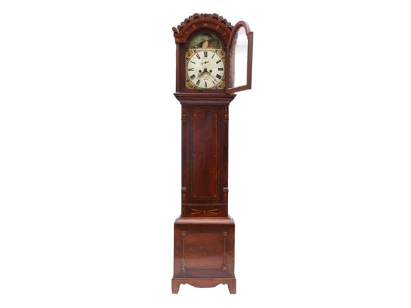Tower clock in mahogany and other essences