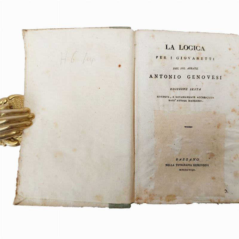 La Logica per i Giovanetti del Sig. Abbate Antonio Genovesi