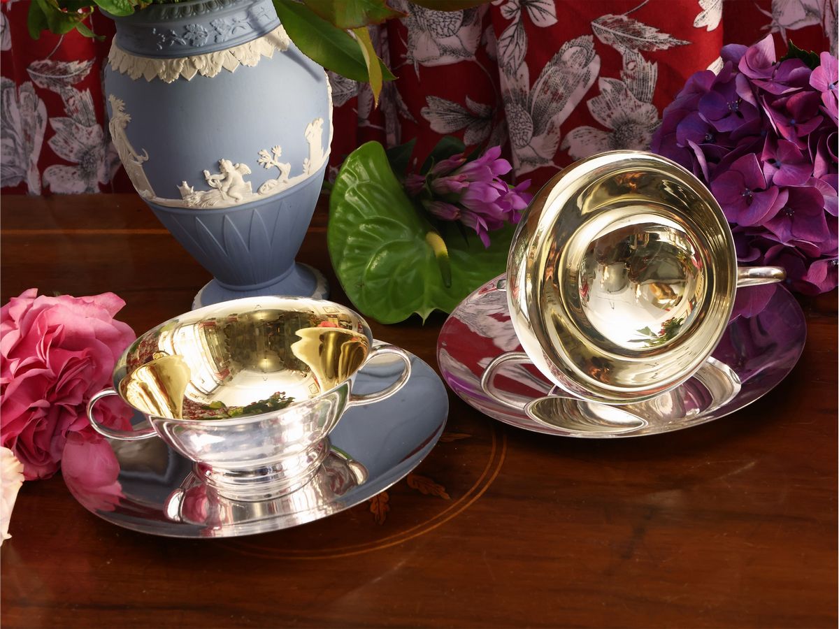 Servizio di Tazze da Consommé in Argento, Teghini Firenze