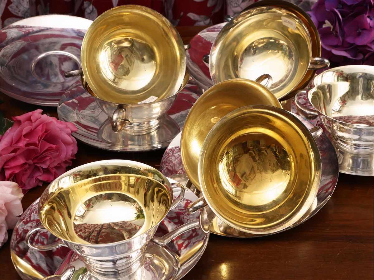 Servizio di Tazze da Consommé in Argento, Teghini Firenze
