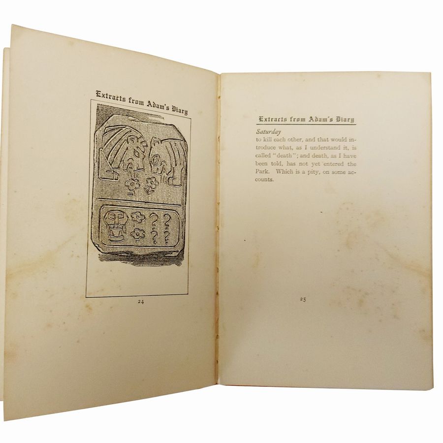 Extracts From Adam's Diary Traslated From The Original Ms. By Mark Twain