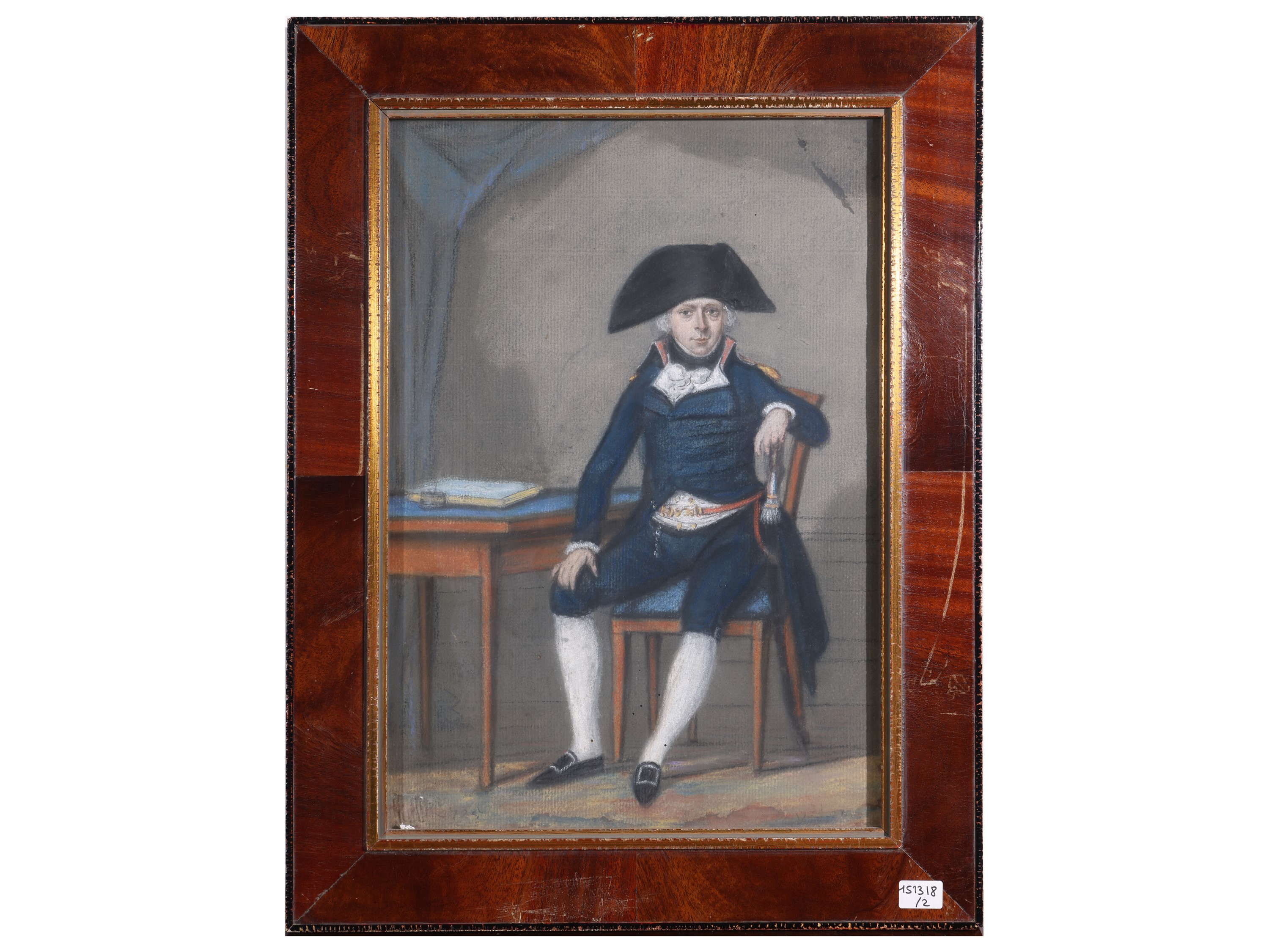Scuola Francese del XVIII/XIX Secolo - Gentiliomo in Nero e Gentildonna in Abito Azzurro