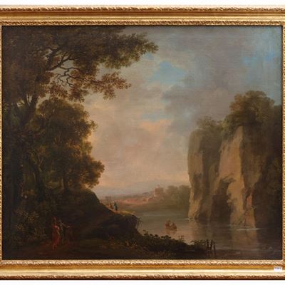 Paesaggio Lacustre con Personaggi