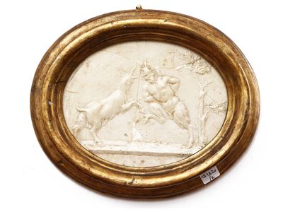 Putto Suonatore che Cavalca un Leone e Fauno con Capro
