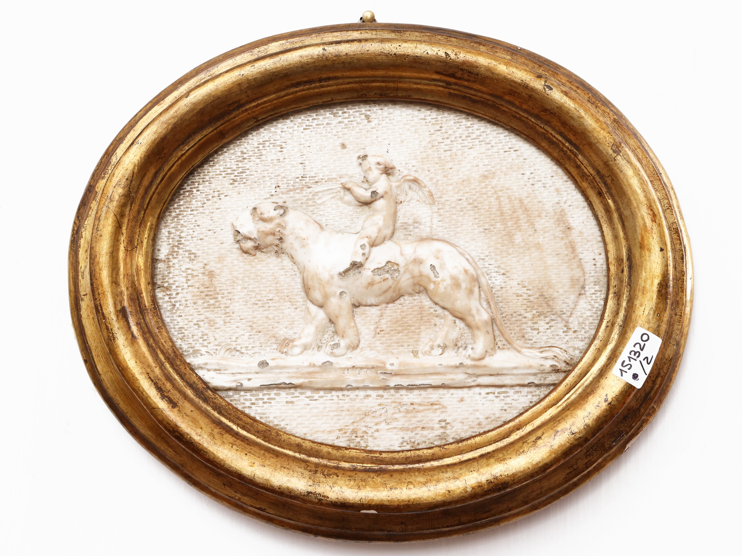 Scuola Neoclassica del XVIII/XIX Secolo - Putto Suonatore che Cavalca un Leone e Fauno con Capro
