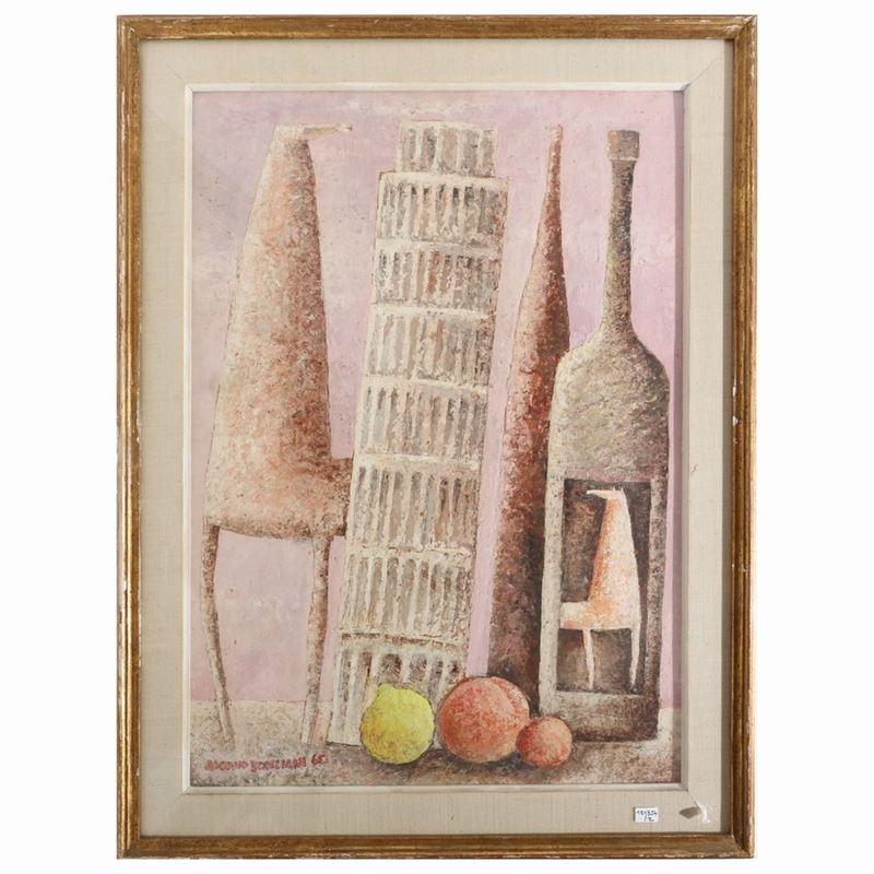 Adorno Bonciani - Composizioni con la Torre di Pisa e il Campanile di Giotto 1960
