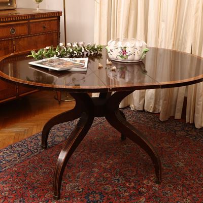 Tavolo da Pranzo in Mogano e Mogano Biondo