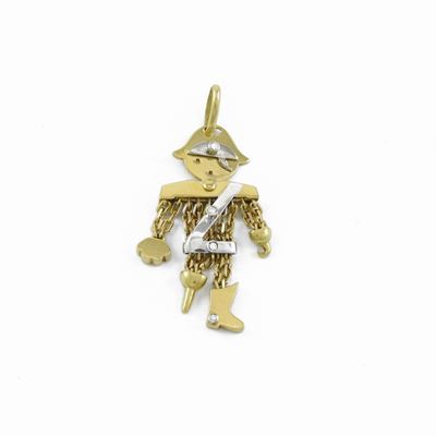 Pendente in Oro Bianco e Giallo con Diamanti
