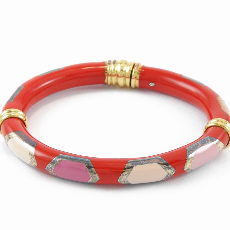 Bracciale Fidia in Oro Giallo e Argento con Smalti Policromi