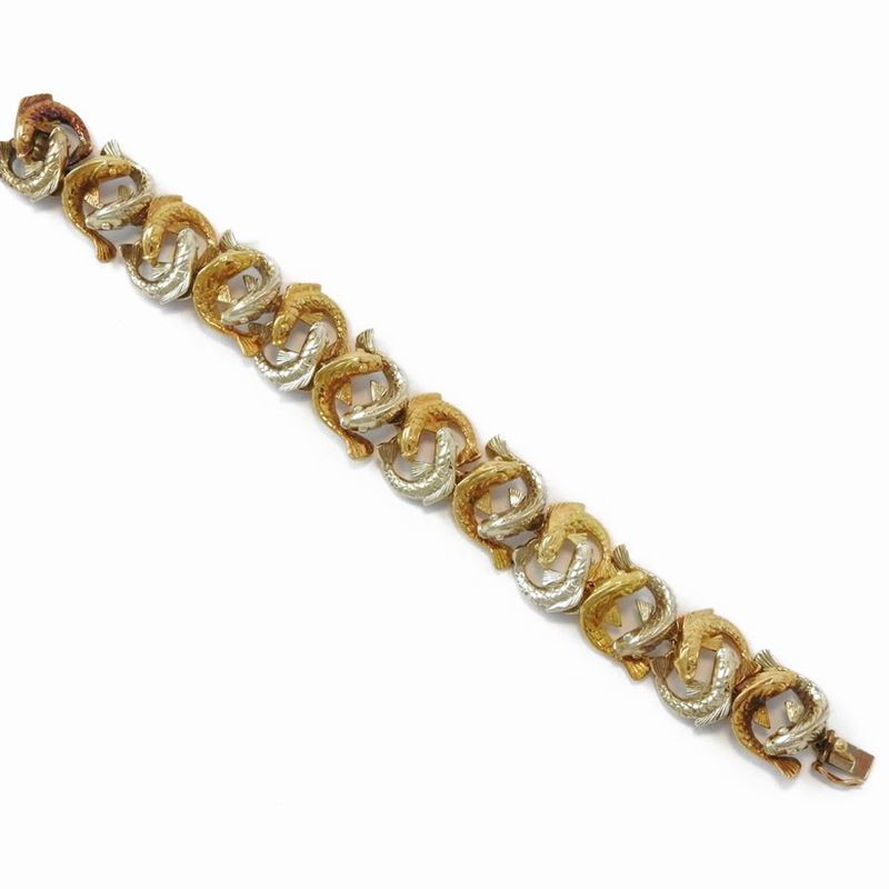 Bracciale Animalier Enrico Serafini in Oro Bianco e Giallo