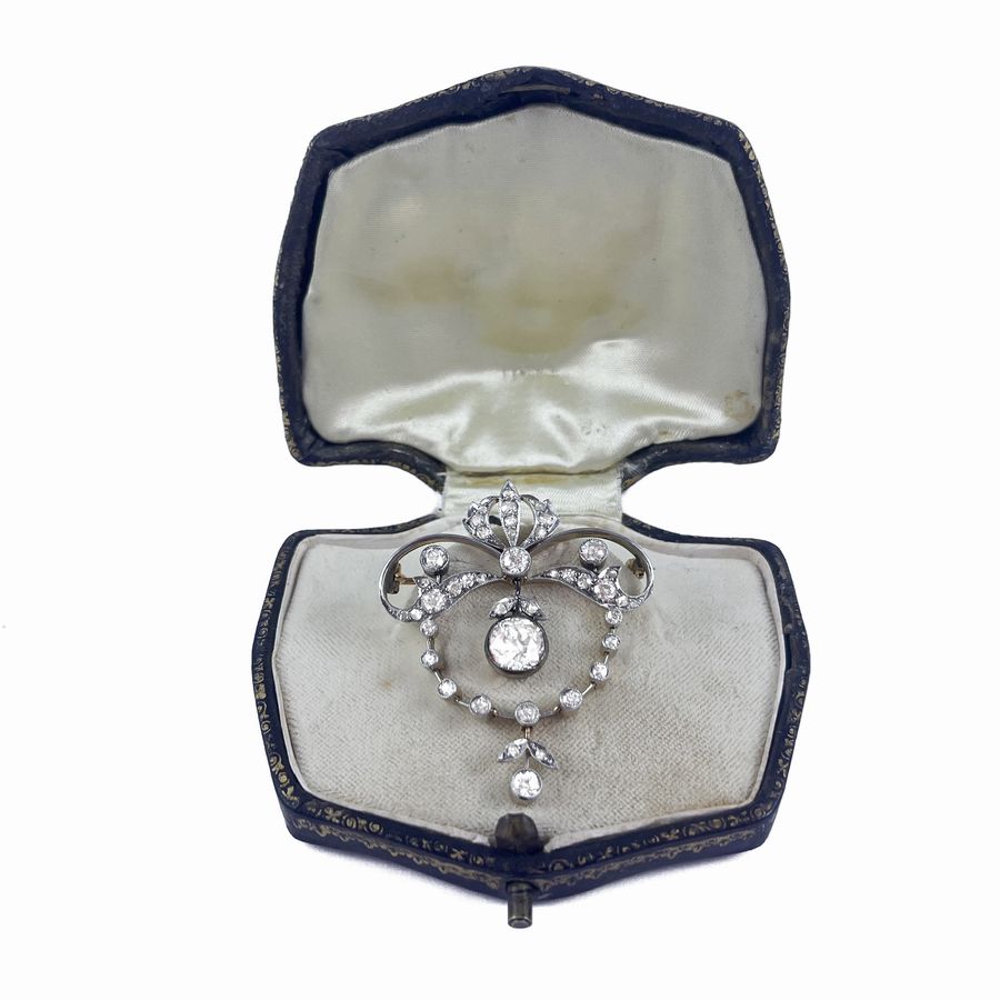 Spilla Libety in Oro Giallo e Argento con Diamanti