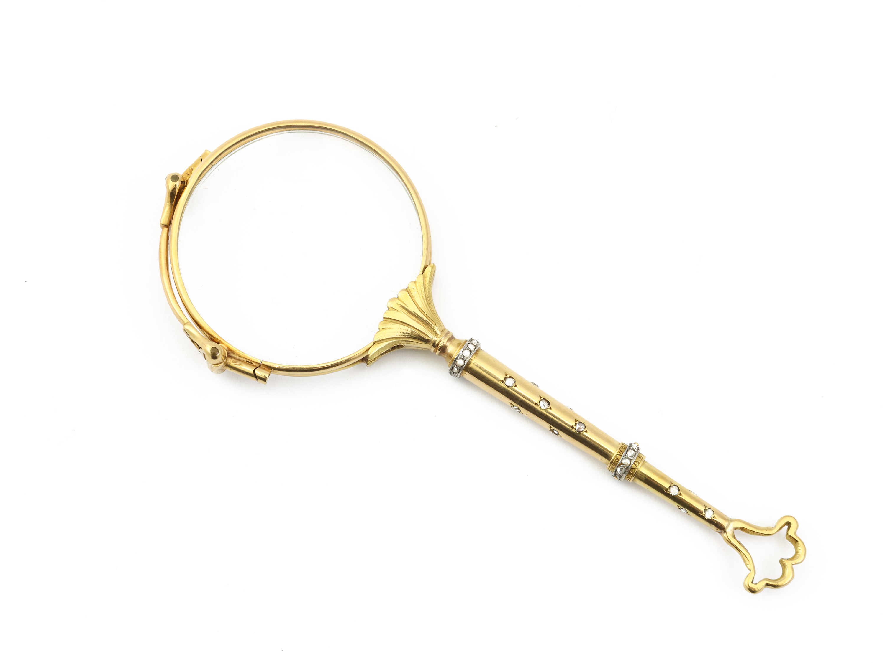 Lorgnette in Oro Giallo e Argento con Diamanti