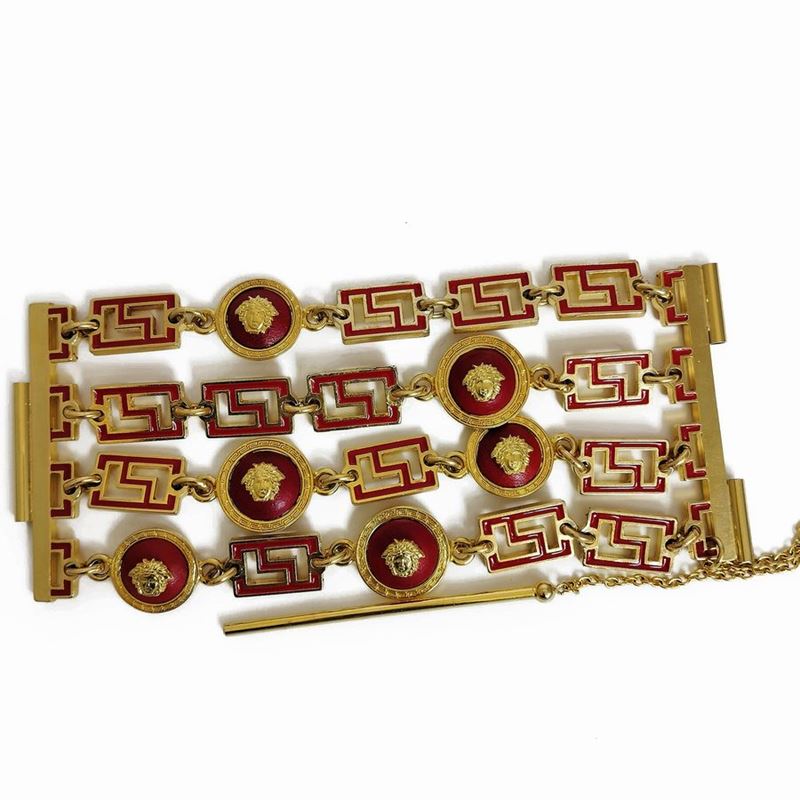 Gianni Versace Bracciale in Metallo Dorato e Smalti