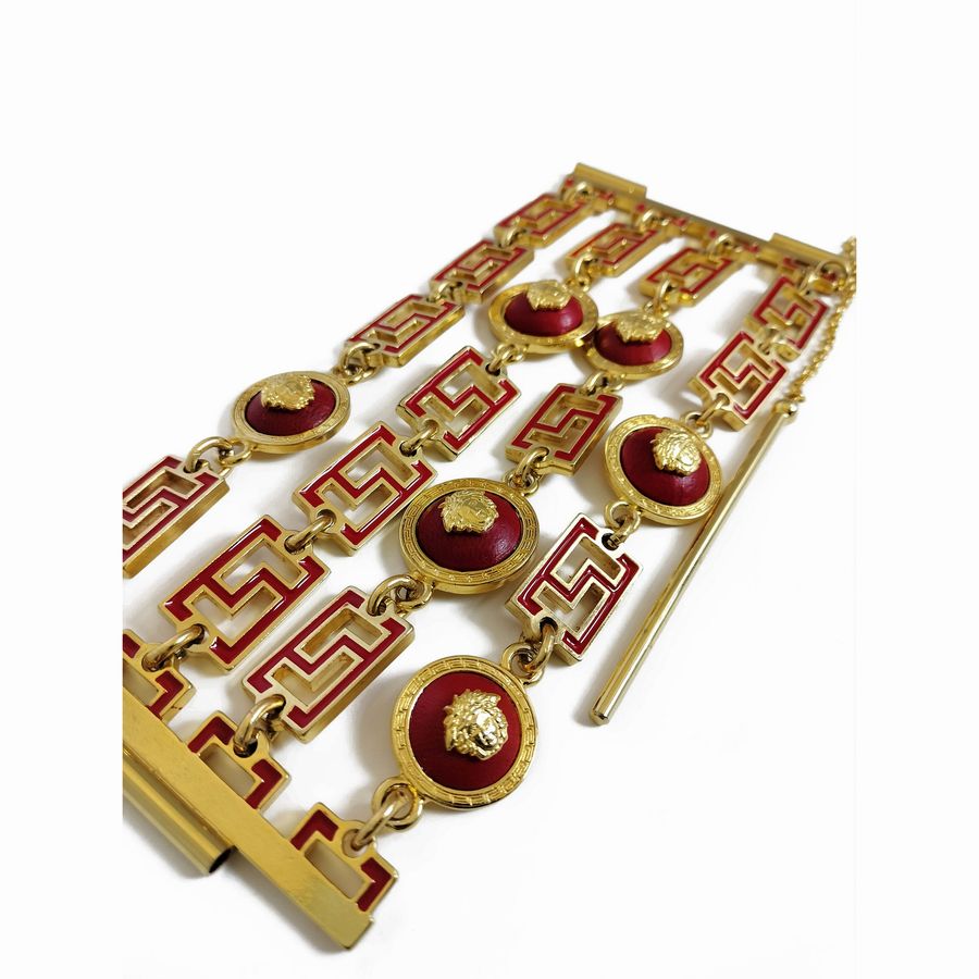 Gianni Versace Bracciale in Metallo Dorato e Smalti